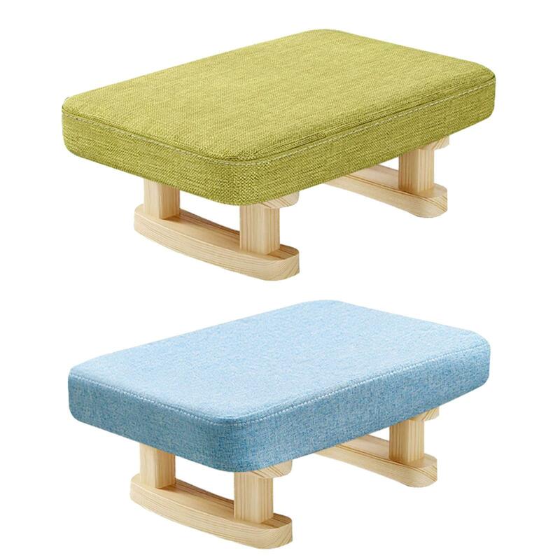 Маленькая прямоугольная скамейка для ног, небольшой низкий табурет с деревянными ножками для карандашей, обеденного дивана, стола, кровати