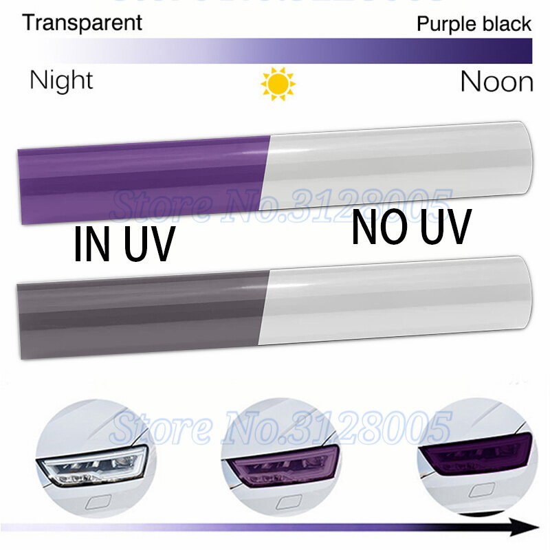 30CM 40CM 60CM PPF protezione della vernice pellicola fotocromatica UV cambia colore pellicola protettiva per fari pellicola antigraffio autoguarigione