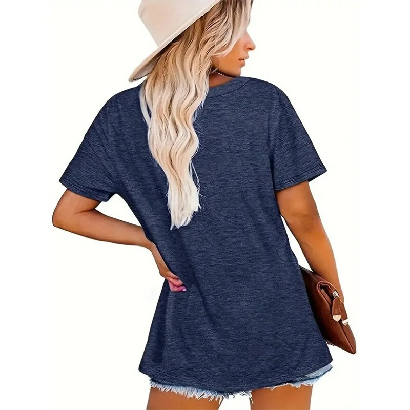 Летняя женская модная футболка с круглым вырезом, Свободный Топ с коротким рукавом и надписью, удобная одежда, женская футболка