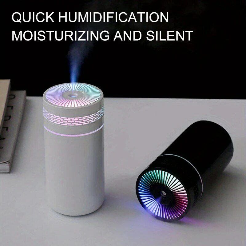 Umidificatore portatile a nebbia Spray da 250ml con luce a LED doppio diffusore di olio essenziale di Aroma umido mini umidificatore d'aria h2o