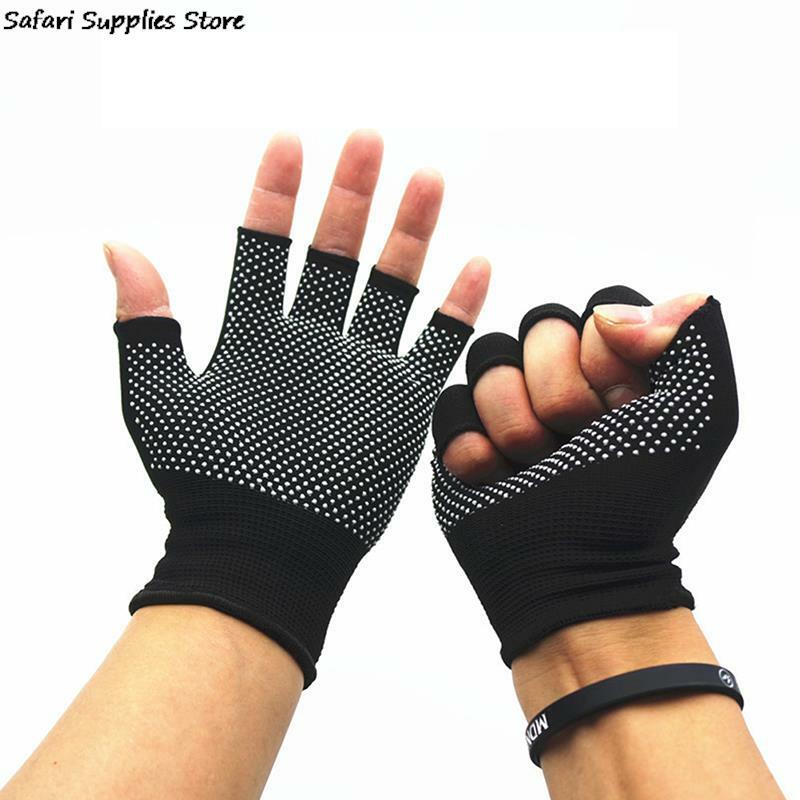 Half Finger Breathable Riding Cycling MTB Hiking Fitness Knitted Antiskid Gloves