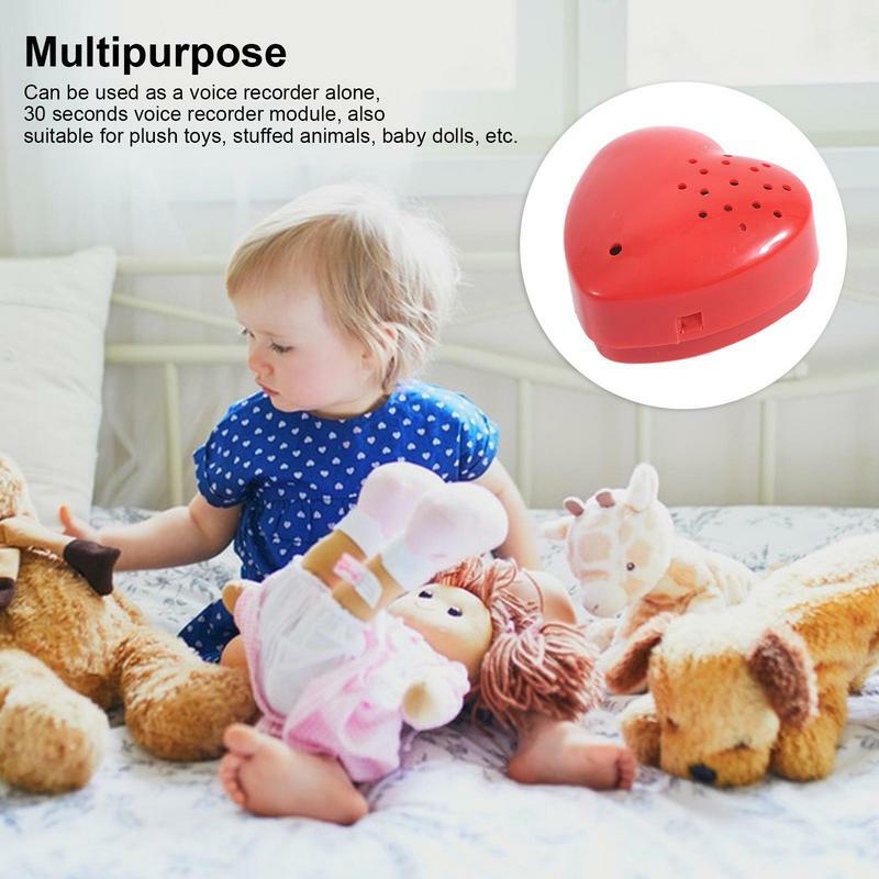 Heart Shaped Voice Recorder 30 Seconds Recording Mini Recorder Programmable Sound Button For Plush Toy Stuffed Animals Doll