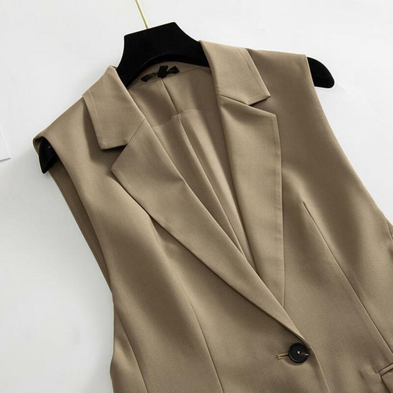 New Woman Classic Long Vest Female Elegant Suit Vest Sleeveless Jackets Outerwear Office Ladies Slim Waistcoat Vest Tops