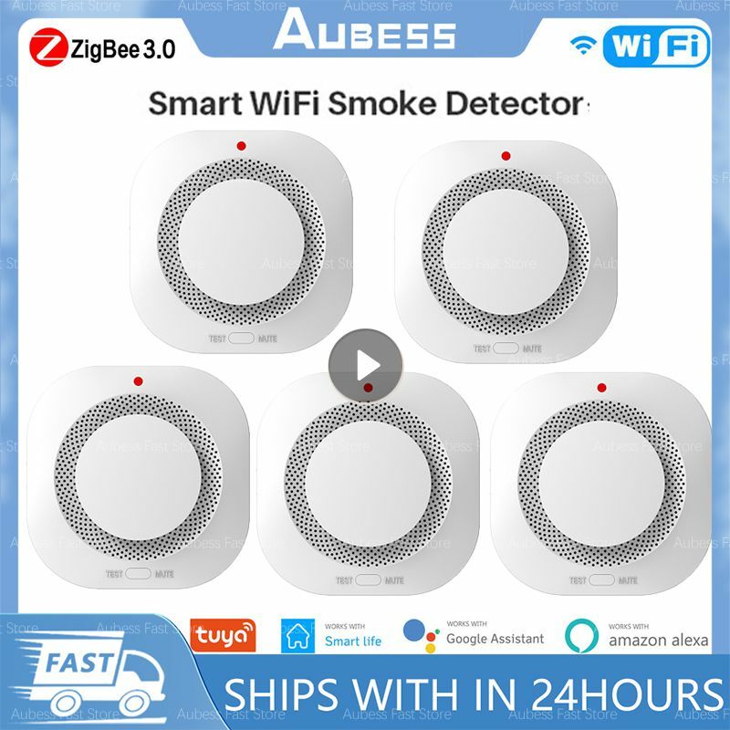 ZigBee Tuya Wifi Rauchmelder Sensor 90db Alarm Feuer Smart Rauchmelder Brandschutz Home Security Alarm Smart Life App