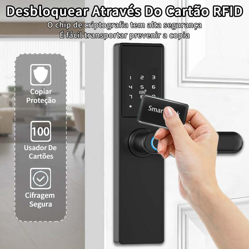 Do Brasil Tuya kunci pintu elektronik Wifi, kunci pintu Digital cerdas, aplikasi penguncian jarak jauh, kunci pintu Digital 2024