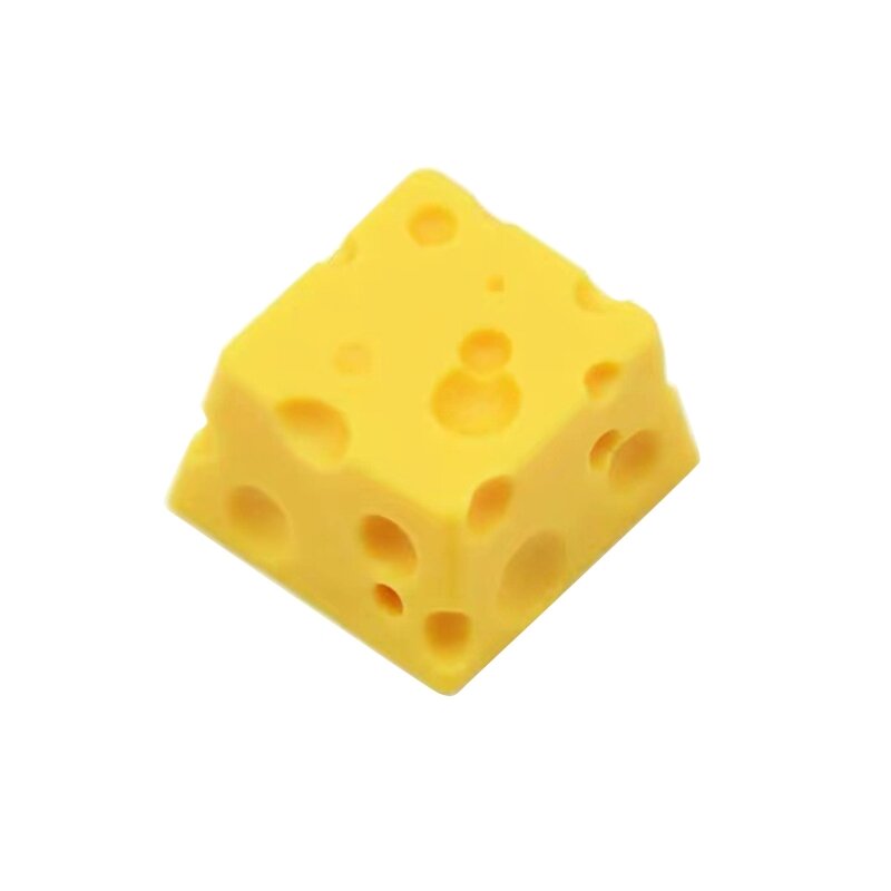 Teclado Cheese Keycap Bonito ESC Personality Resina Teclado Mecânico para Key Cap Chesse Cake Design Amarelo