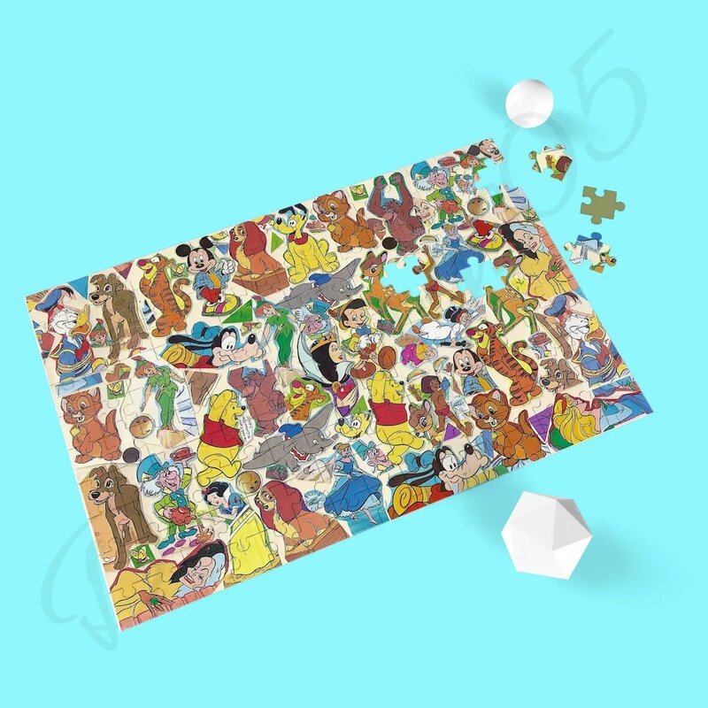 Puzzle dla dzieci kolekcja postaci disneya 1000 szt. Drewniane puzzle Cartoon szwy postacie rękodzieło zabawki