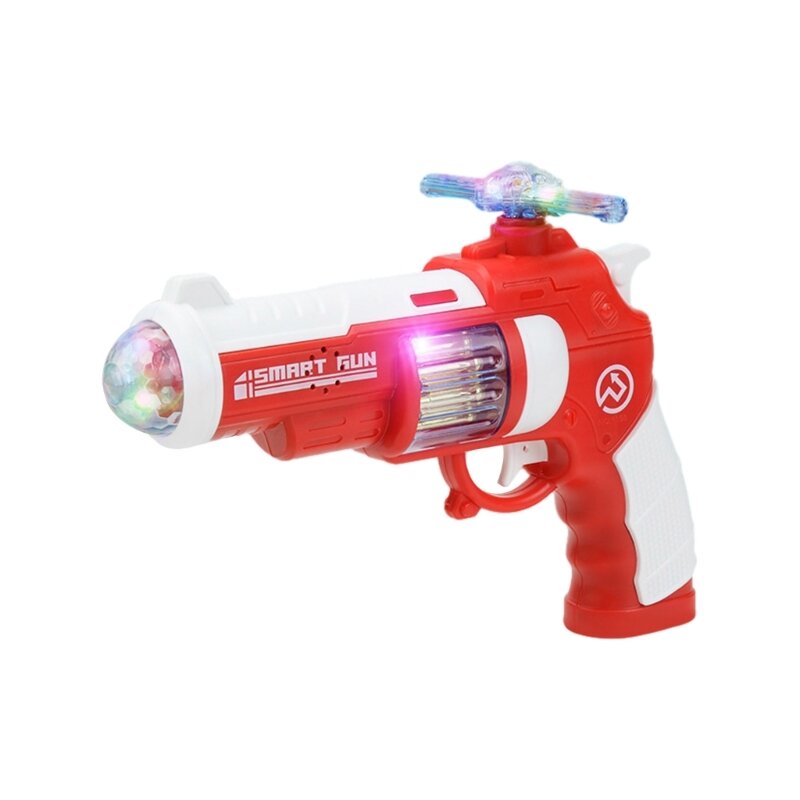 Revólver de brinquedo com iluminação musical com LED e efeito sonoro para crianças fingir brincar Revólver de iluminação com de