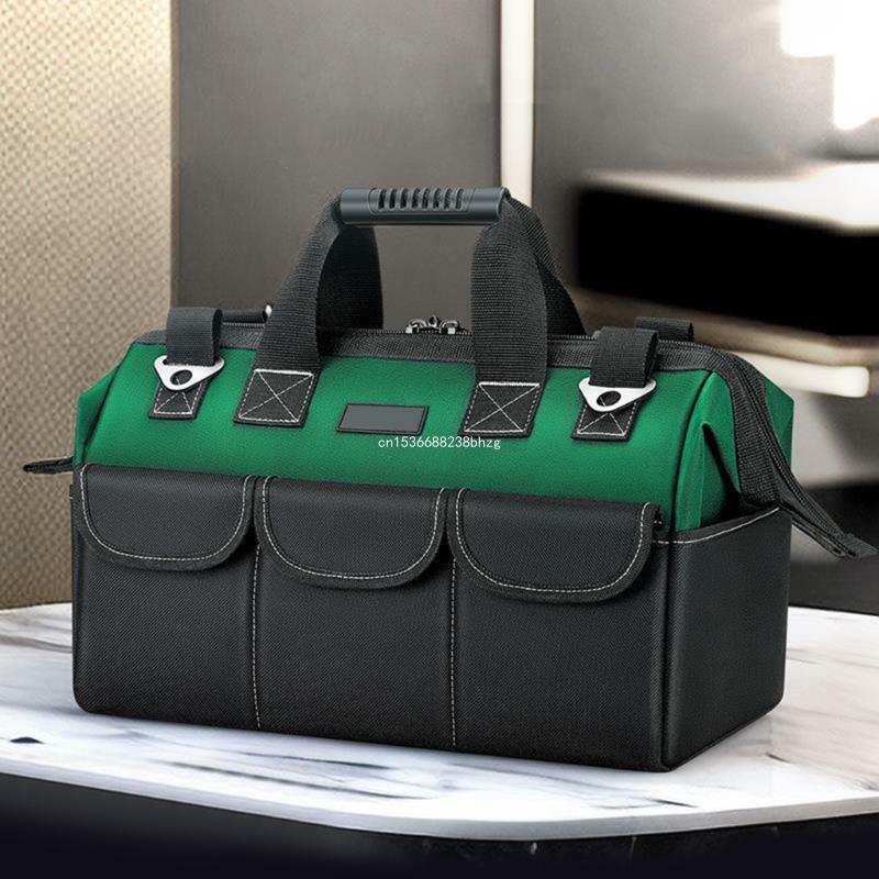 Tool Bag Organiser Hard Bottom 14-Inch Large Bag Electrician Adjustable Strap Dropship
