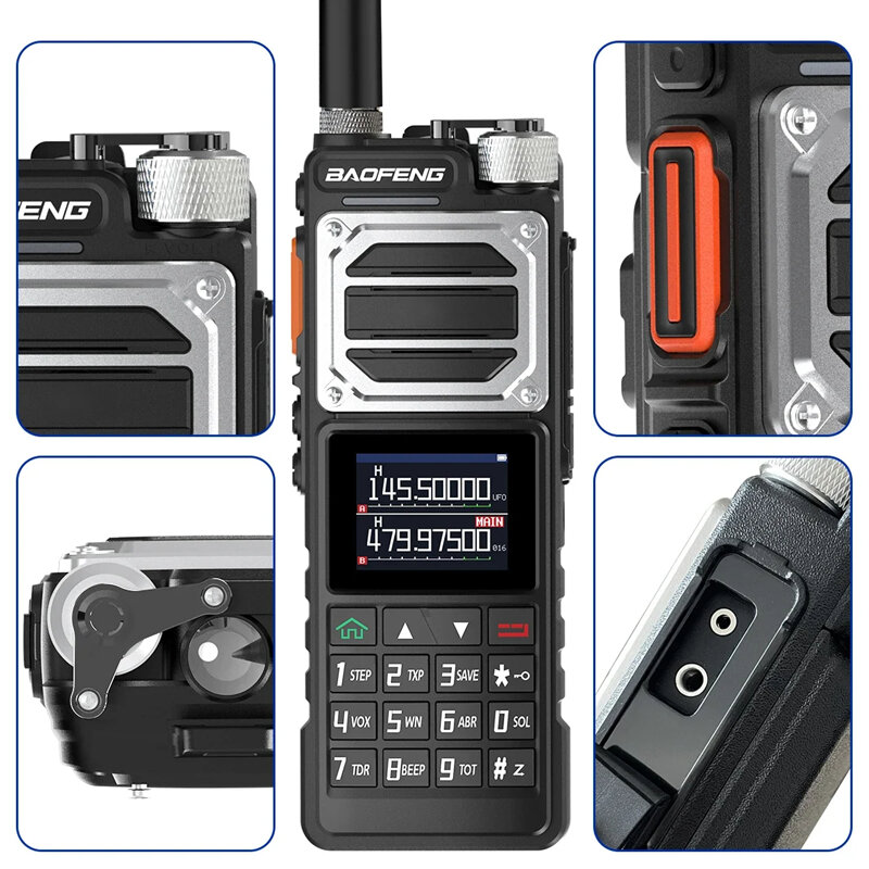 Baofeng-walkie-talkie UV-25 de 10W, transmisor de frecuencia inalámbrica de seis bandas, copia UV 25 PRO MAX BF X5, cargador tipo C, Radio FM de largo alcance de dos vías