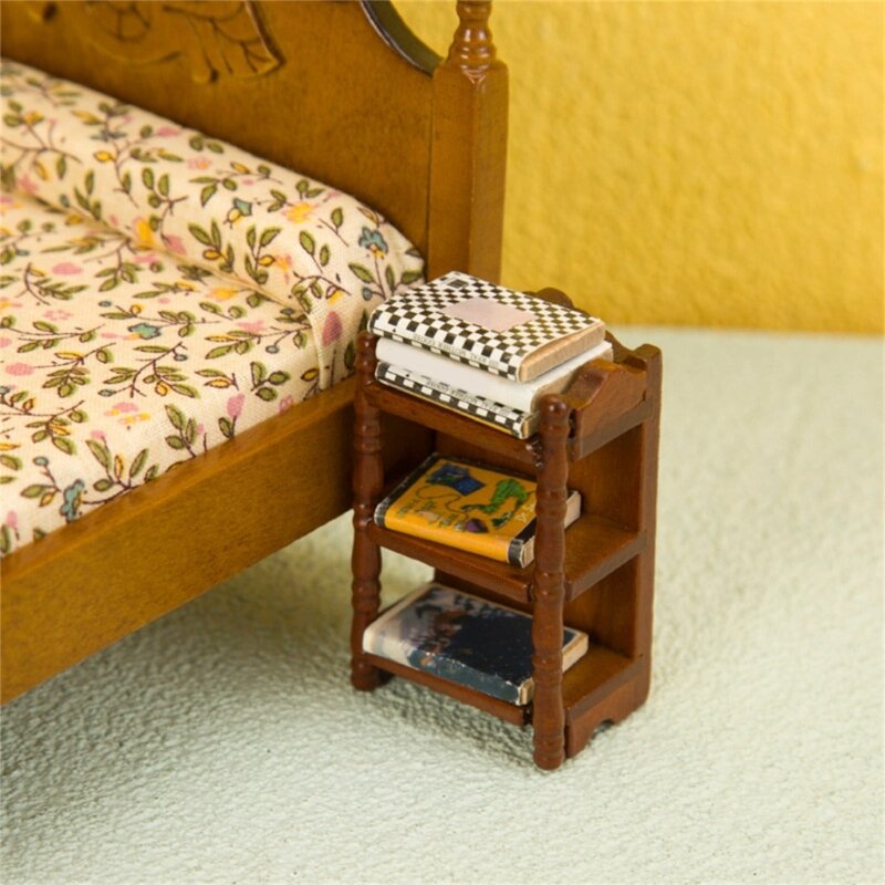 1:12 Dollhouse Bedroom Nightstand Dollhouse Furniture Realistic Mini Bedroom Model Bedroom Bedside Table for DropShipping