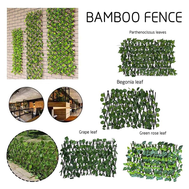 Выдвижной искусственный садовый решетчатый забор, расширяющийся искусственный плющ, забор для конфиденциальности, деревянные лозы, рама для скалолазания, украшение садовых растений