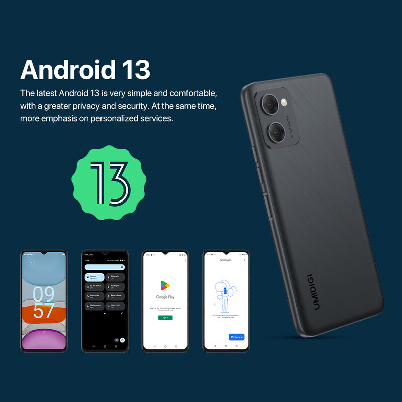 UMIDIGI-G2 C2 Smartphone, Android 13, Helio A22, Dual SIM, Telemóveis 4G, 3GB + 32GB, Câmera 13MP, Bateria 5150mAh
