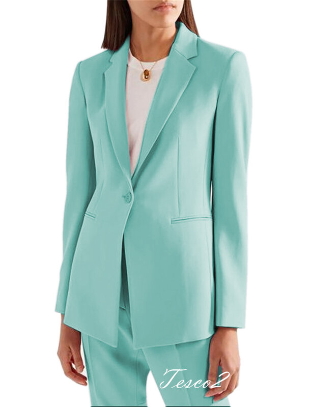 Tesco-Conjunto de Blazer y pantalones formales para mujer, traje elegante de 2 piezas para oficina