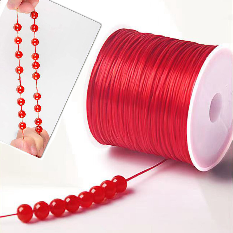 Hilo de joyería de 40M y 0,7mm, cordón elástico de cuentas de cristal, hilo de línea para fabricación de joyas, pulseras de abalorios, cuerda DIY