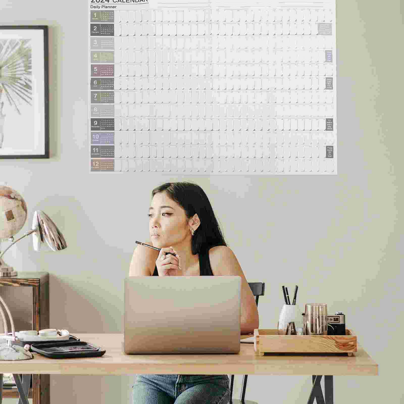 Roczny wiszący na ścianie kalendarz planer kalendarz ścienny dzienny harmonogram kalendarza wiszącego planer biurowy notatka planowania