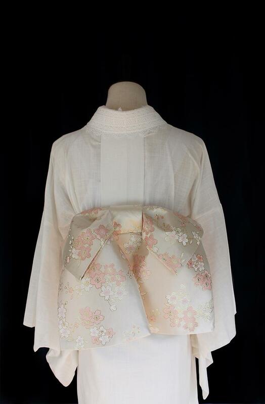 Original Japanese style Kimono Accessories Brocade Bow belt floral print Waist Belt