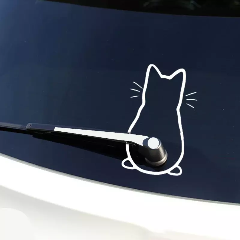 Pegatinas de diseño artístico para coche, calcomanías divertidas para ventana trasera de gato, decoración de vidrio
