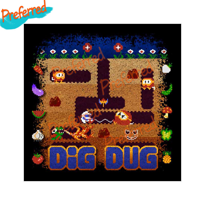 High Quality Decal Motocross Racing Laptop Helmet Trunk Wall Vinyl Car Sticker Die-Cut for Dig Dug Classic Retro Game