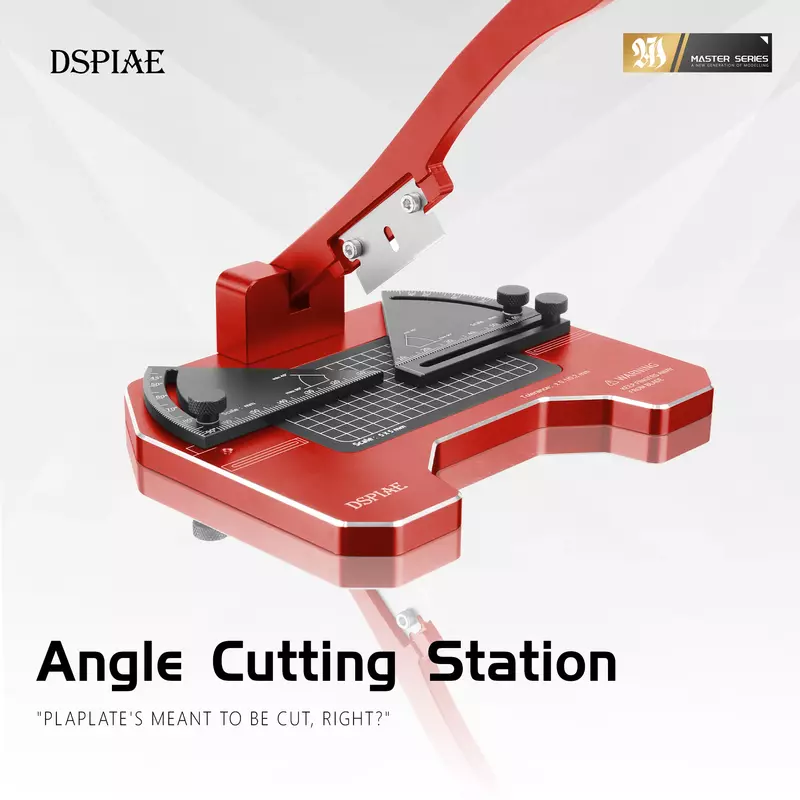 DSPIAE AT-CJ Angel Cutting Station Hand Tool Set for Precision Work Aluminium Alloy DIY Hobby Model Tools Red Carbon Steel Blade