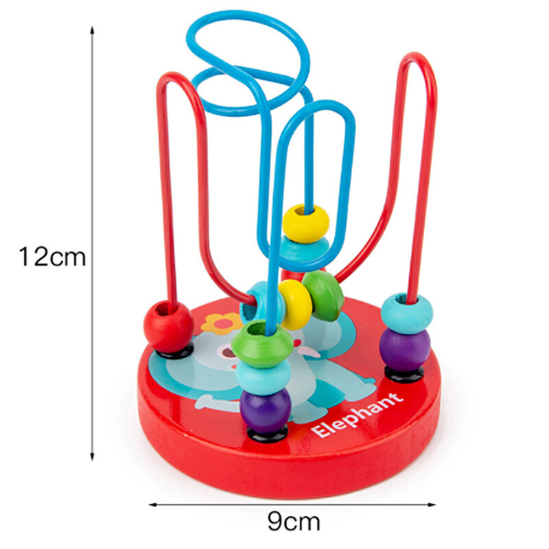 Houten Cirkels Kraal Draad Doolhof Achtbaan Montessori Speelgoed Educatieve Puzzels Jongens Meisjes Kind Speelgoed