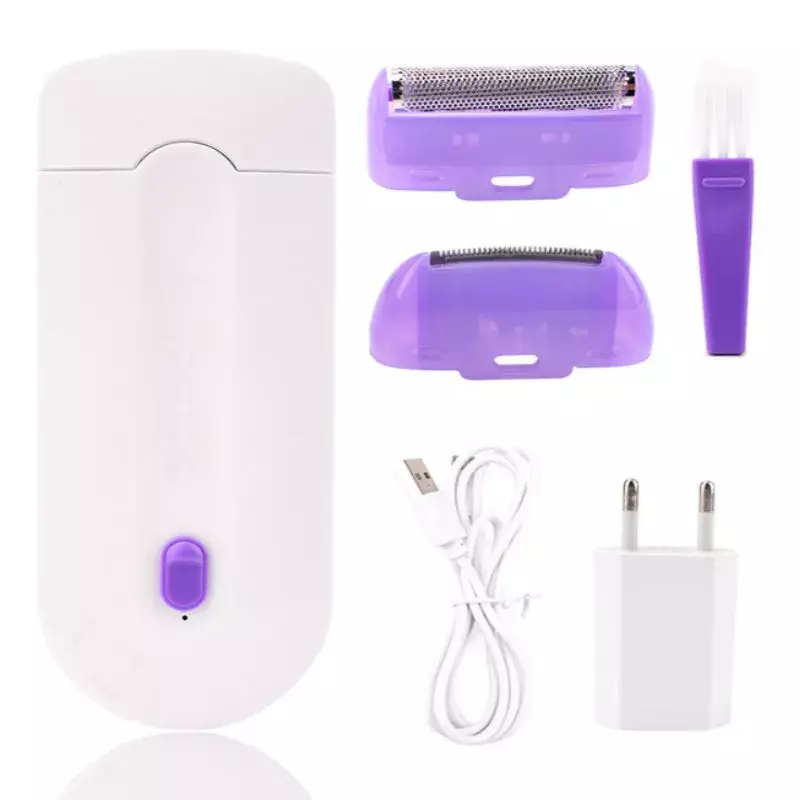 Depiladora recargable por USB para mujer, afeitadora corporal portátil, herramienta rotativa de eliminación de vello facial, piernas, Bikini, labios