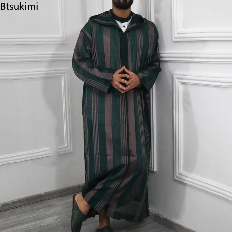 Caftán musulmán para hombre, ropa tradicional étnica suelta de Oriente Medio, Thobe Kurta árabe, Abaya, vestido turco, Dubai, Islam
