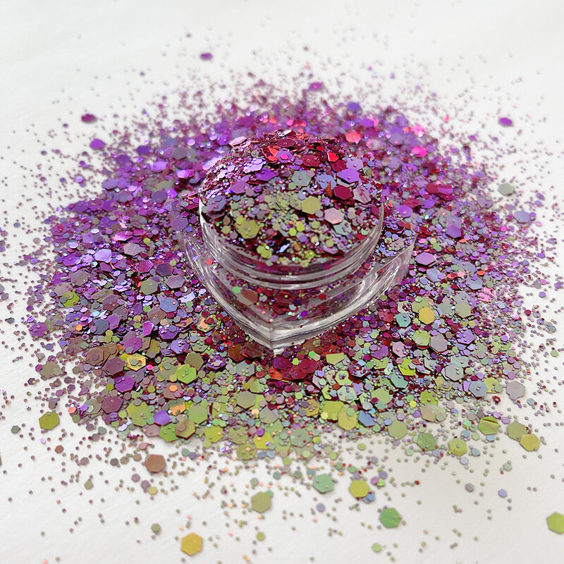 10g/Bag Chunky Glitter Bulk Color shift Glitter for Eye Face body nail Crafts Chameleon pigments  Accessories
