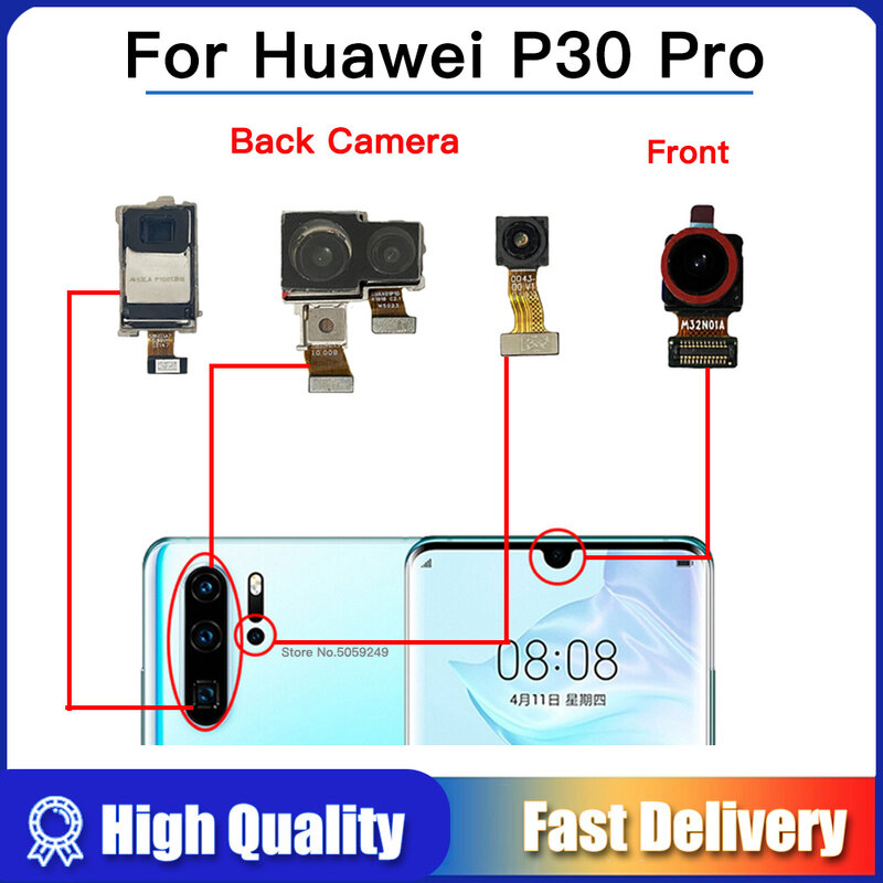 Caméra d'origine avant arrière pour Huawei P30 Pro P30Pro VOG-L09 VOG-L29 VOG-L04 principale face à la caméra Tech Flex remplacement