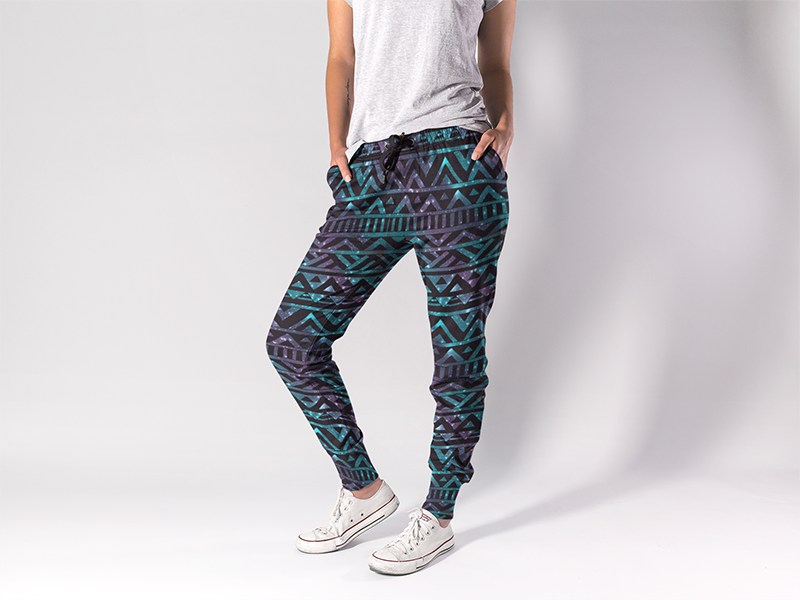 Letsfind nova mulher jogger impressão astec tem bolso fitness harem calças de alta qualidade streetwear macio