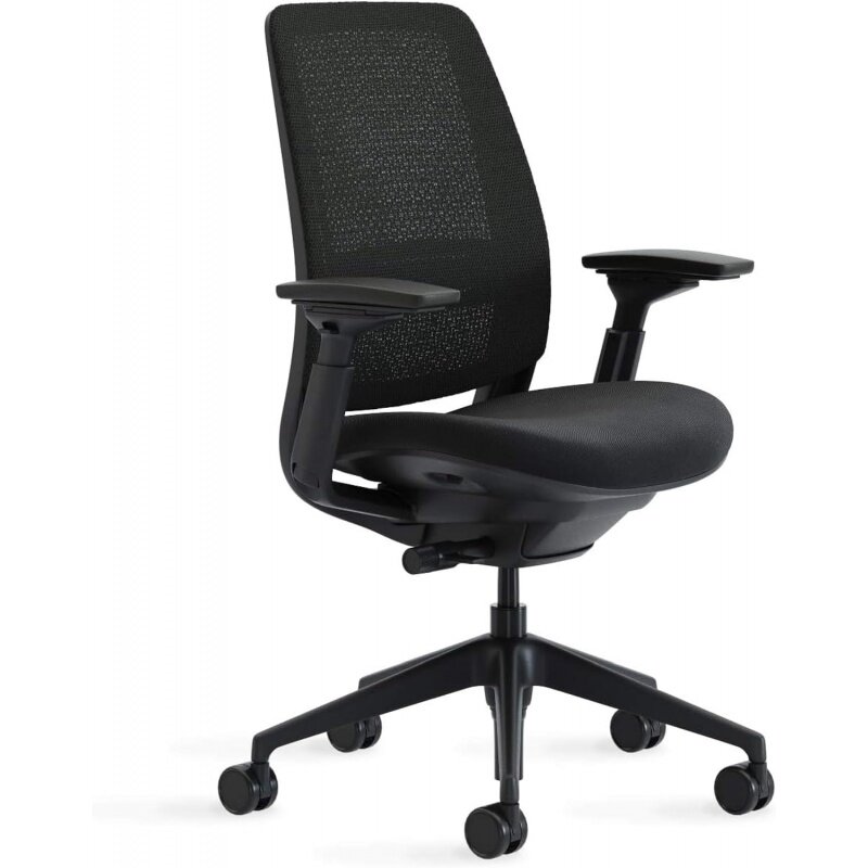 Bürostuhl der Steel case Serie 2-ergonomischer Arbeits stuhl mit Rädern für Hart böden-mit Rückens tütze, gewichts aktivierter Adjus