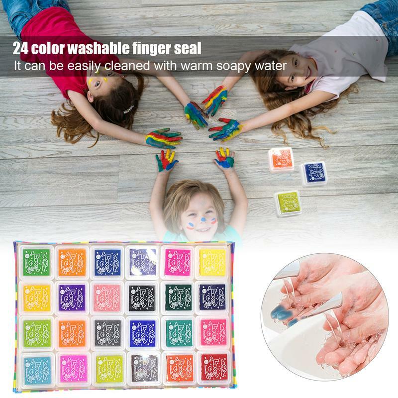 Ink Pad For Fingerprints Portable Finger Ink Pads Craft Ink Stamp Pads For Kids DIY Stamp Pad  For Rubber Stamps Paper