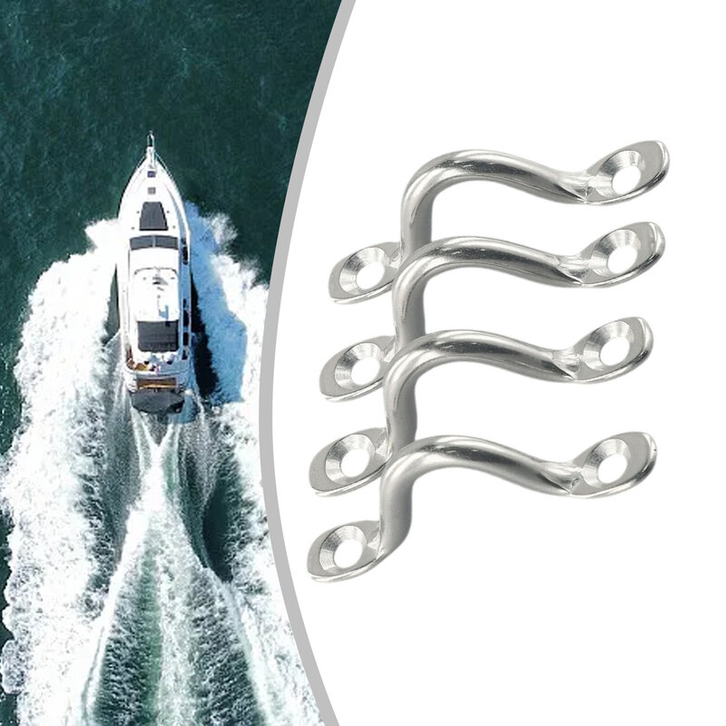 4 pz 5mm maniglie in acciaio inox filo occhio cinghia barca Marine legare parafango gancio baldacchino argento RV motori accessori