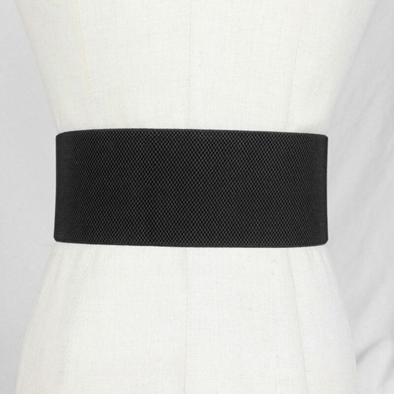 Belt Elastic Cummerbunds Personality Metal Buckle PU Leather Waist Corset Belts Slimming Body Rivet Wide Belt Decorative Dress