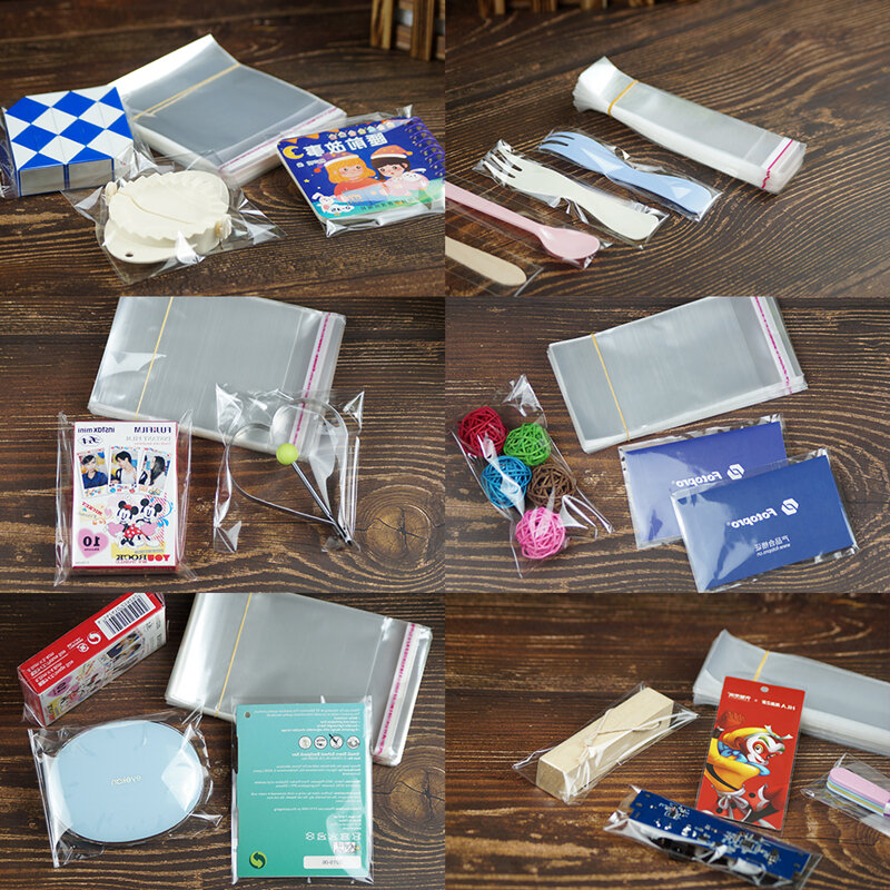 Bolsa de plástico Opp transparente autoadhesiva, embalaje de regalo de joyería, embalaje de Dulces, galletas, celofán, pequeño