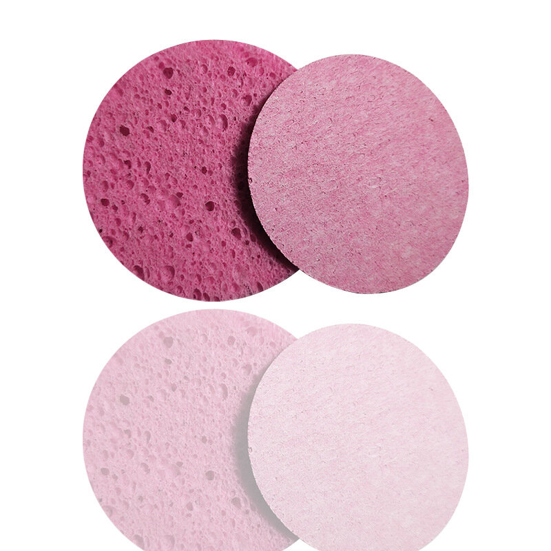 10pcs Round Compressed Powder Puff Wood Pulp Cotton Wash Face Puff Multi-Color Optional Travel Portable Face Wash Sponge
