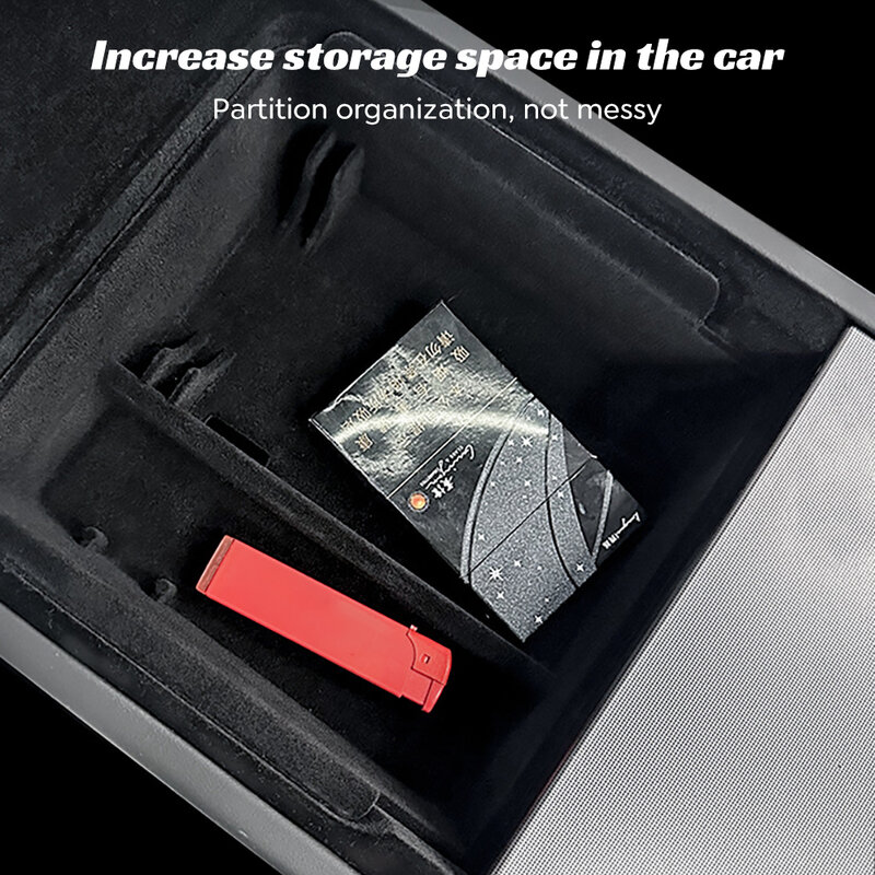 Für 2024 Tesla neues Modell 3 Highland versteckte Aufbewahrung sbox Auto Mittel konsole Armlehne vorne und hinten Beflockung geschichtetes Gitter organisiert