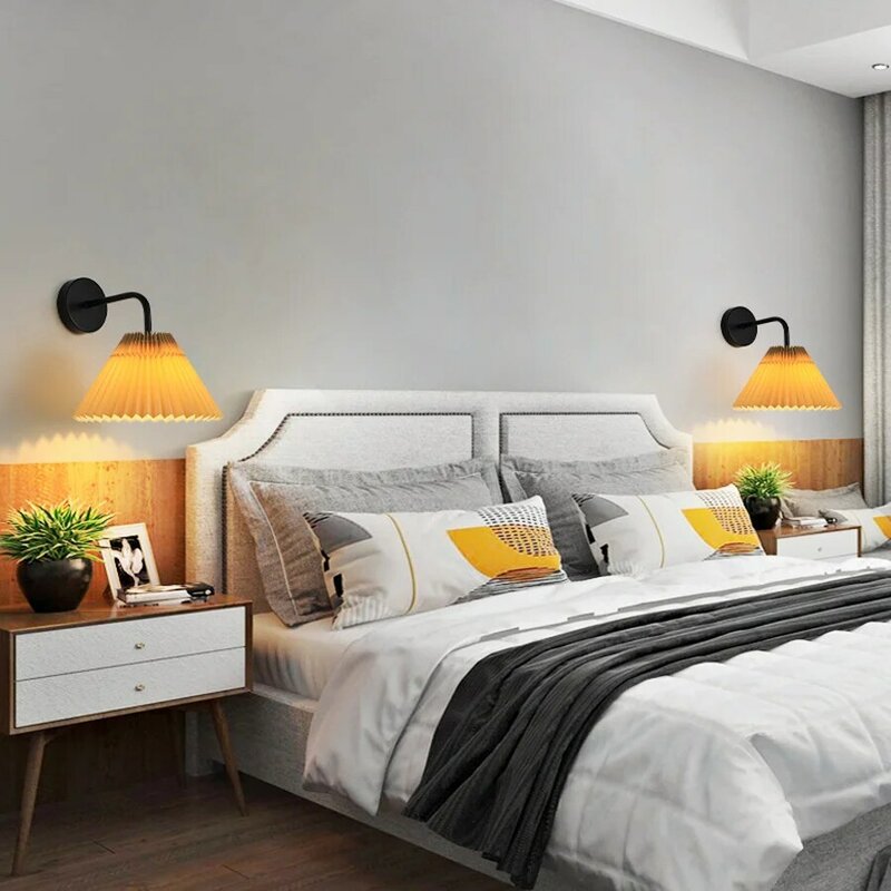 북유럽 스타일 벽 램프 E27, 85-265V, 레트로 빈티지 실내 조명, 침실, 거실, 집, 벽 전등
