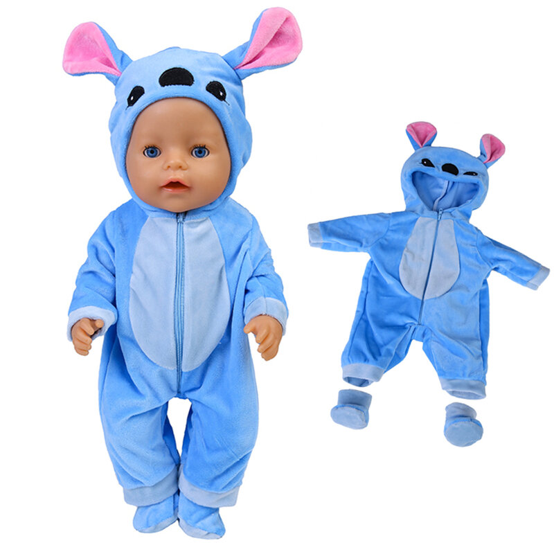 Кукольная одежда 43 см, 18-дюймовая кукла, комбинированная Пижама с шапкой для шарнирной куклы 1/4, Новорожденный ребенок, подарки на день рождения