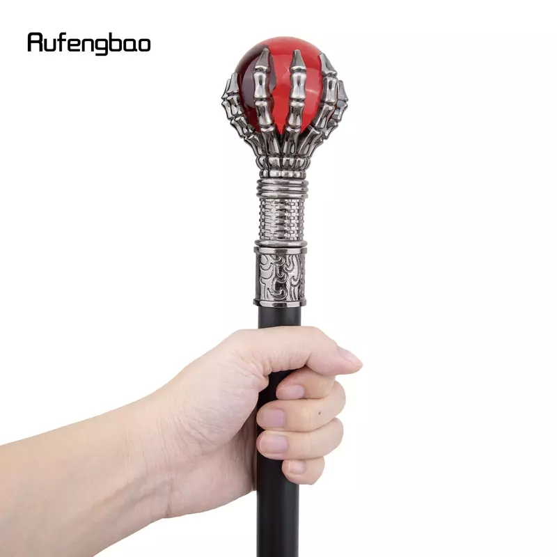 Red Glass Ball Single Joint Fashion Walking Stick Decorative Vampire Cospaly Party Walking Cane Halloween Crosier 93cm