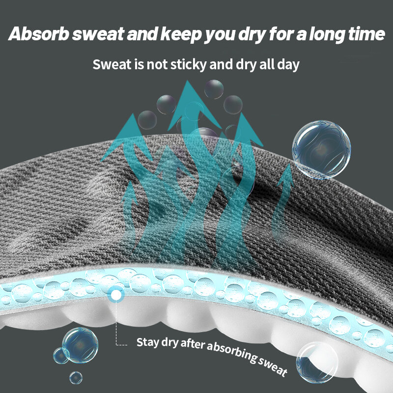Plantillas deportivas 4D de látex súper suave, almohadillas de alta elasticidad para zapatos, desodorante antidolor cojín, soporte para ARCO, plantillas para correr, plantilla para pies