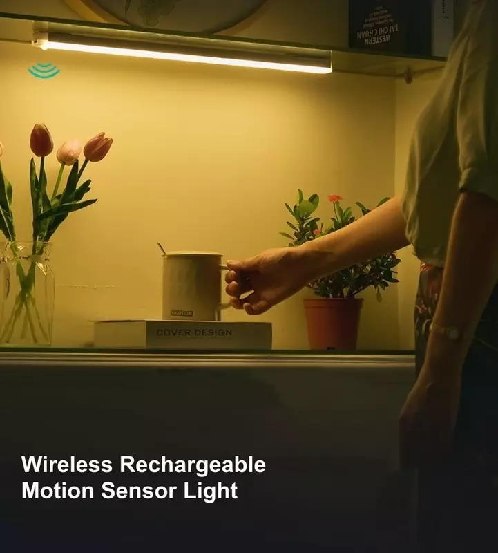Led Motion Sensor Stick Light USB Charging Cupboard Wardrobe Bedroom Lights Indoor Lighting