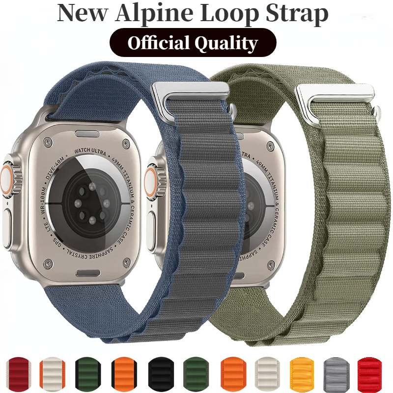 Pulseira alpine loop para Apple Watch, Ultra 2 bandas, 49mm, 9mm, 8mm, 7mm, 45mm, 41mm, pulseira esportiva de nylon, iWatch 6, 5, 4, 3, SE2, 44 milímetros, 40 milímetros, 42 milímetros, correia