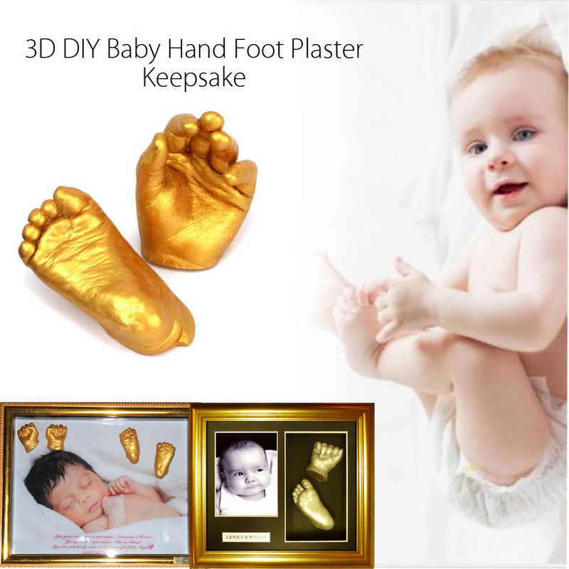 3D plester Handprints jejak kaki tangan bayi Casting Kit DIY hadiah kenang-kenangan