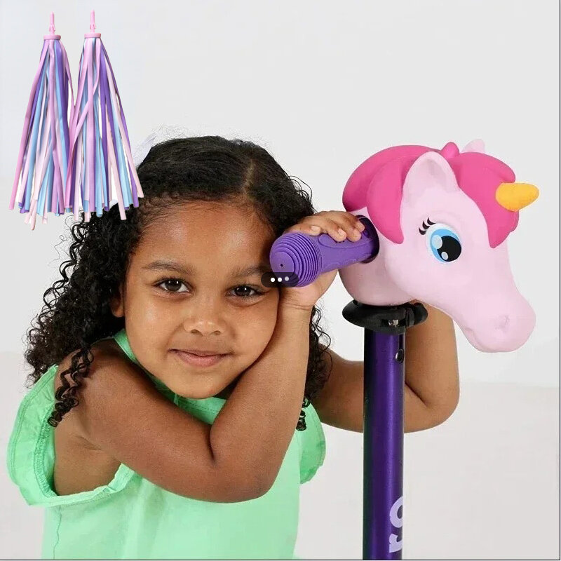 1PC głowa jednorożca zabawka hulajnoga kierownica do dekoracji rower dla dzieci akcesoria do hulajnoga zwierząt prezenty urodzinowe dla dzieci