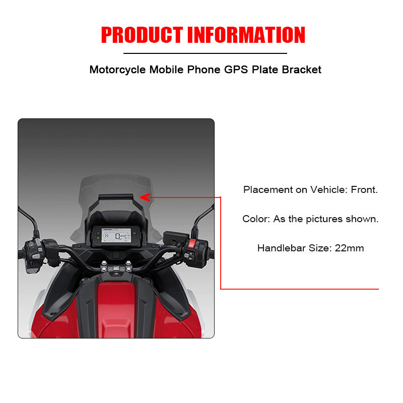 Motocicleta GPS Phone Navigation Bracket, barra frontal, suporte do telefone, suporte de montagem, Honda NC750X, NC 750X, NC750 X, NC 750 X, 2021, 2022