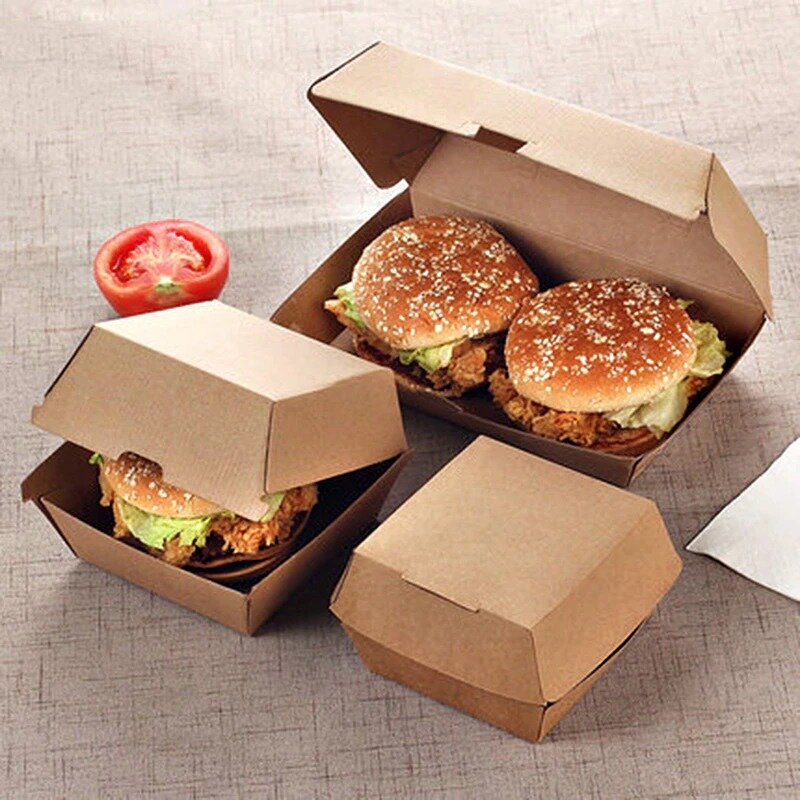 Kunden spezifisches Produkt Großhandel benutzer definierte Einweg-Lebensmittel qualität Pappe Hamburger Verpackung Burger Box