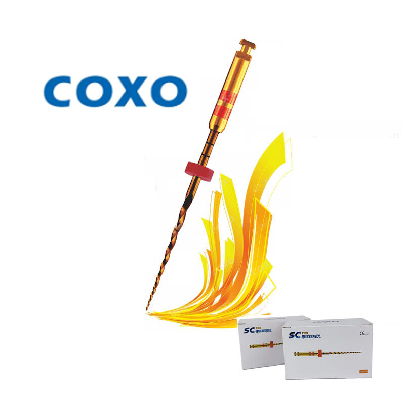 COXO SOCO PRO 치과 니켈 티타늄 열 활성화 루트 운하 파일, 근관치료 로타리 파일, 치과 도구, 6 개/상자