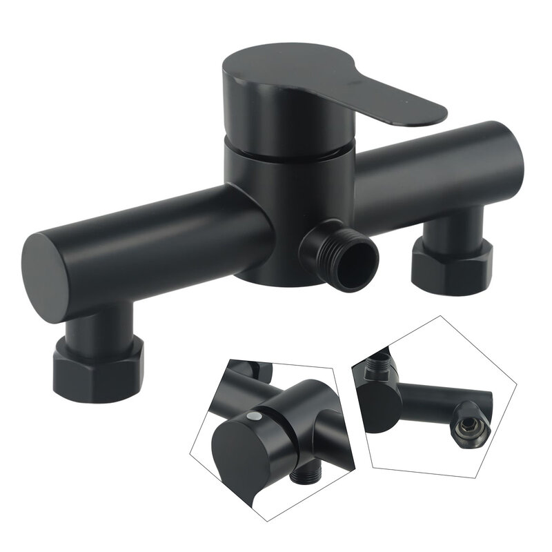 Miscelatore valvola doccia rubinetto 1X304 acciaio inox nero G1/2in tipo di sollevamento a parete per la maggior parte delle doccia durevole