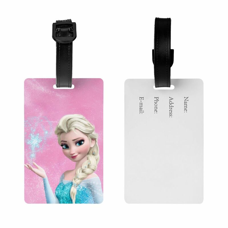 Tag bagasi putri Frozen kartun kustom Tag bagasi perlindungan privasi label tas perjalanan koper